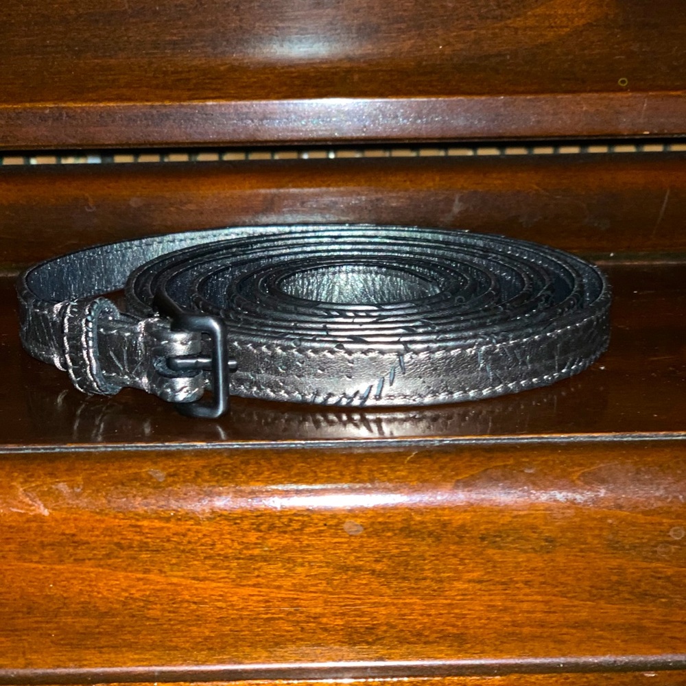 Burberry, Wrap Around Metallic Pewter Belt, Sz 38